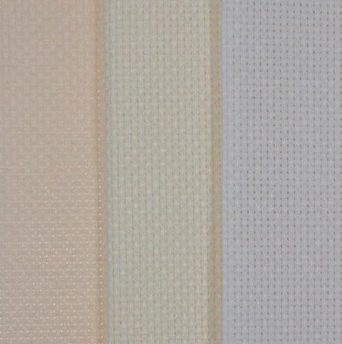 KCS 3 pc of 12" x 18"(30cmx45cm) 16 Count Cotton Aida Cloth Cross Stitch Fabric (White+Antique White+Ecru) - color: White+antique White+ecru