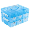 MyGift Sky Blue Craft Storage Organizer Case, 24 Compartments & 6 Drawers - color: Aqua Blue