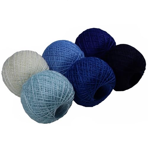 KCS Mercerized Pearl Cotton Thread Size 8 Crochet Needlework Embroidery Threads Ball (6, 09) - color: 09