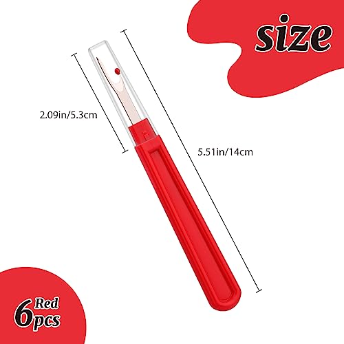 Seam Ripper, 6 PCS Red Seam Rippers for Sewing, Red Stitch Remover Tool - color: Red