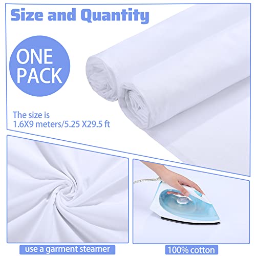10 Yards x 63 Inch 100% Cotton Muslin Fabric by The Yard Bleached, White - color: White