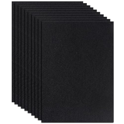 10 Black Felt Fabric Sheets,7.87 x 11.8 inch (20 x 30cm) A4 Stiff Felt Squares 1 mm Thick, Great for DIY Craft, Sewing Projects, Nonwoven Patchwork, Decoration - color: Black