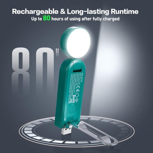 VAVOFO USB Rechargeable Book Light, Bookmark Clip on LED Reading Light - color: Dark Green