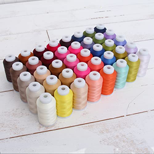 40 Color Set ThreadArt Machine Embroidery Thread, 1000M, Pastel - color: SET C - 40 LIGHTS