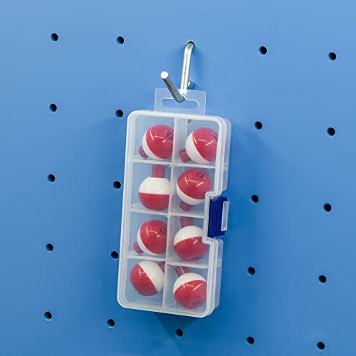 ELEMENT 115 25-Pack Small Plastic Storage Box Case Container with 8 Grid Dividers 2.45" x 5.2" x .97" for Beads, Tackle Box, Fishing Hooks, Bobs, Buttons, Jewelry Grid Size: 1.25" x 1.2" Party Favors
