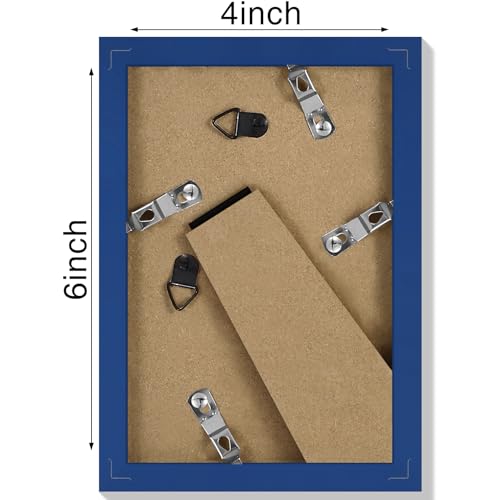 Vittanly 4x6 picture frame, Matted for 3.5x5 Photos, Royal Blue - color: Royal Blue, size: 4x6