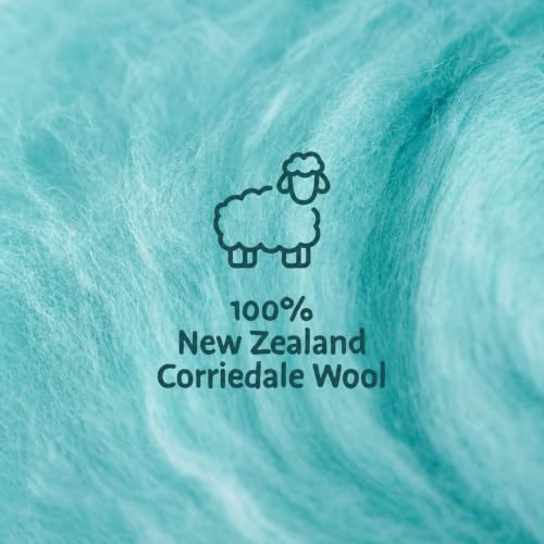 Woolbuddy Corriedale Wool Roving Kit for Needle Felting (Blue) 20g Each - color: Blue