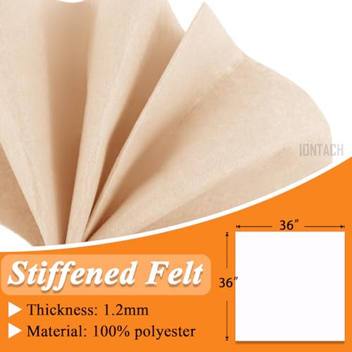 IONTACH 36" X 36" Stiff Felt Fabric 1.2mm Thick (Apricot Nude) - color: Apricot Nude, size: Stiff - 36" X 36"