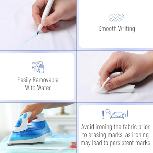 Mr. Pen- Washable Fabric Markers for Sewing, 15 Pack, Blue, Erasable - size: 15 Pack