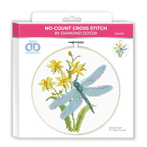 DIAMOND DOTZ Spring Flight Stamped Cross Stitch for Adults, Counted Pattern - color: Spring Flight