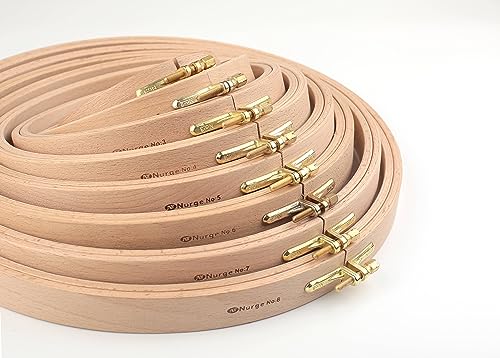Nurge Premium Quality Beech Wood Embroidery Hoop, Cross Stitch Hoop with Gold Plated Adjustable Brass Screw for DIY Projects Ideal for Crafters,Beginners & Professionals - 12.2" Diameter & 0.93" Thick - size: 12.2" / 310mm Dia