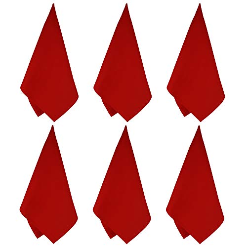 DG Collections 100% Cotton Flour Sack Towels – 12 Pack, 27x27 Inches, Red, Lint-Free, Pre-Washed, Hemmed Edges – Reusable Kitchen Towels for Cleaning, Embroidery, Printing & Crafts - Red - color: Red, size: Set of 12 (27x27 inches)