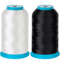 New brothread 2×5000M(5500Y) Huge Spools of Bobbin Thread- White&Black - color: BLACK+WHITE