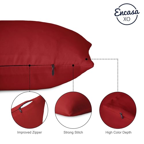 Encasa XO Throw Pillow Covers, Cotton, No Inserts 16"x16" - color: Deep Red, size: 16" x 16" (Pack of 2)