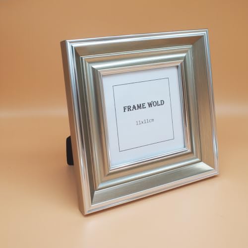 4x4 Silver Picture Frame, Real Glass, MDF, Black Backing, Wall/Tabletop - color: Silver, size: 4x4