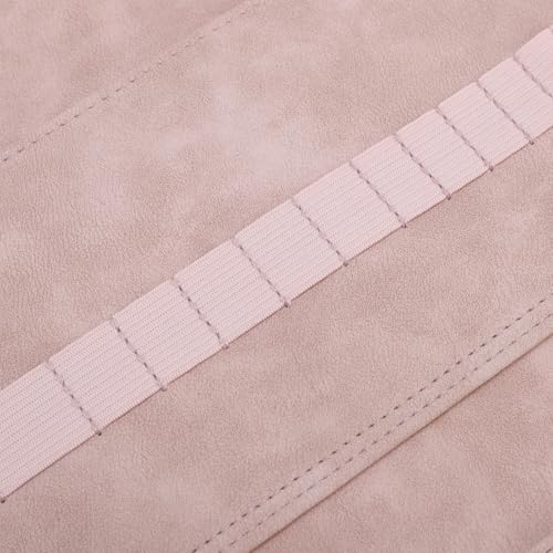 Tyenaza Knitting Needle Storage Bag, PU 13in Knitting Needle Case Organizer for Home Travel Cafe (Light Rosy)