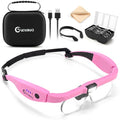Magnifying Glasses with Light 1.5X-5.0X Magnification Acrylic Lens - color: Pink Magnifying Glass With Carry Case
