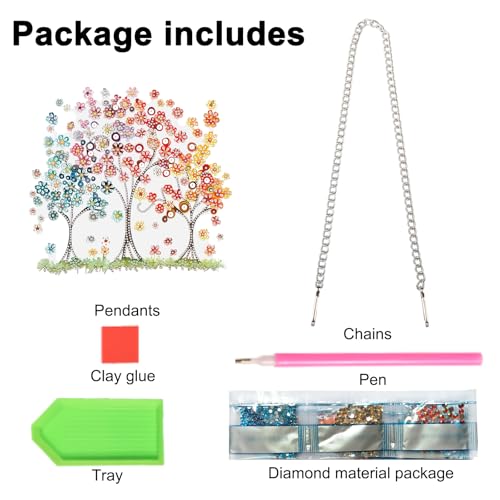 JISHSHAY Tree of Life Diamond Painting Pendant Diamond Art Hanging Ornament Gem Art Window Hanging Gem Painting Wind Chimes Mosaic Kits for Adults Windchimes Embroidery Sun Catchers Window Hangers - color: Tree of Life 1