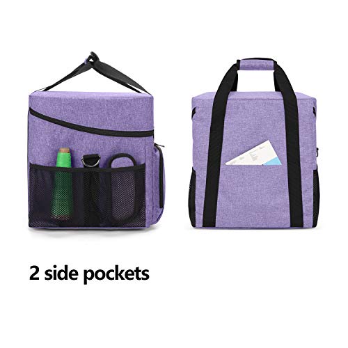 LUXJA Serger Machine Carrying Case with Bottom Wooden Board, Purpe - color: Purple