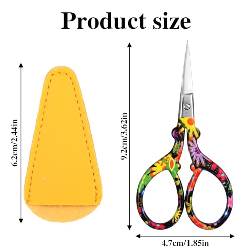 2 Pcs Embroidery Scissors Sharp Crafting Scissors, Black Flower