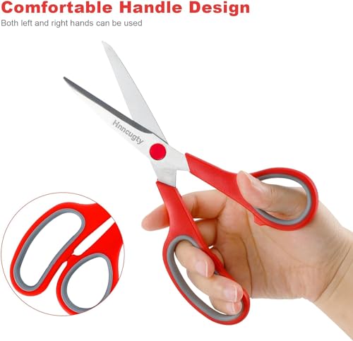 Scissors, Hnncugty 8" Scissors All Purpose Heavy Duty Bulk Set of 18-Pack - color: 18 Pack Multicolor