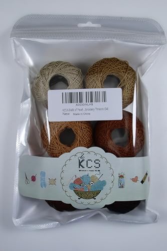 KCS Mercerized Pearl Cotton Thread Size 8 Crochet Needlework Embroidery Threads Ball (6, 04) - color: 04