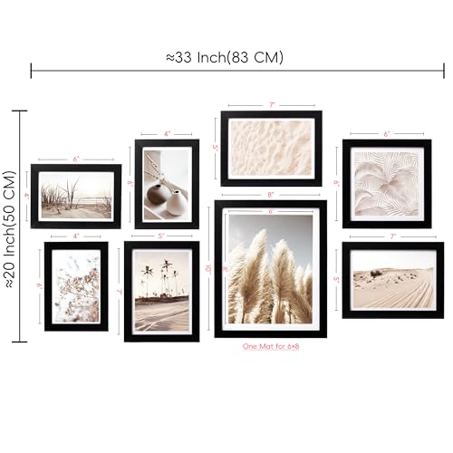 ArtbyHannah Gallery Wall Frame Set, 8 Pack Black Picture Frames, Small - color: Black, size: Small