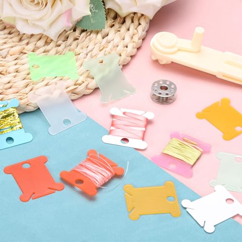 PATIKIL Plastic Floss Bobbins, 100 Pack Thread Cards Cross Cotton for Craft DIY Sewing Storage Case Embroidery, Pure Blue - color: Pure Blue