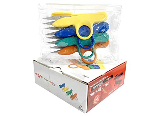 Golden Eagle Right/Left Craft Sewing Pruning Thread Scissors in Soft Vinyl Pouch 4pcs a Pack (4pcs Yellow) - color: 4pcs Yellow