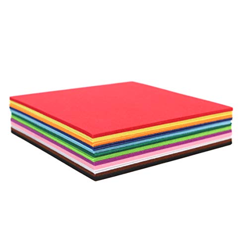 Craft Stiff Felt Squares - 10 x 10 Inch - 36 Pack - 12 Colors, 3 of Each Color - 2mm Thick Sheets - size: 10" x 10"