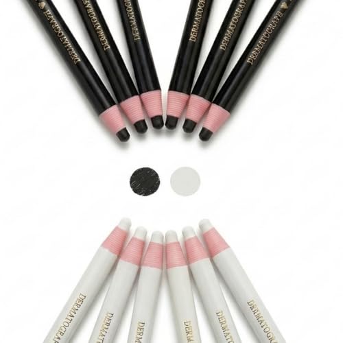 12-Pack 6color Grease Pencils Grease Pen China Markers for Glass Metal Wood - color: Black 6p + White 6p