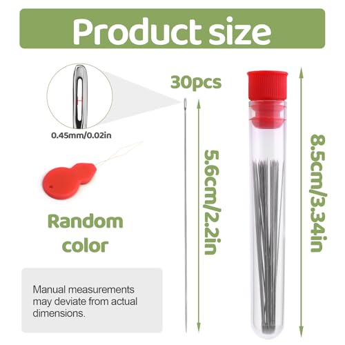 Beading Needles for Seed Beads Big Eye Beading Needles for Jewelry Making - size: 30 Pcs