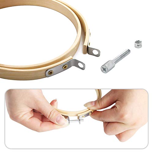 FEBSNOW 16Pcs 4 Inch Embroidery Hoops Adjustable Circle Cross Stitch Ring - style: 4 Inch