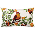 Embroidered Throw Pillow Cover, 20x12 Inch, Bird Branch - color: Tree Bird, size: 20" x 12" (Pack of 1)