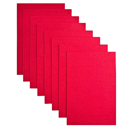 Jtnohx Stiff Felt, 2mm Thick Felt Sheets for Crafts, 8"x12" Hard Felt Fabric Squares 8Pcs for DIY Projects (Red) - color: Red