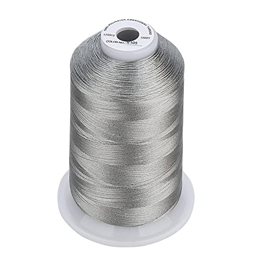Simthread - 33 Selections - Various Assorted Color Packs of Polyester Embroidery Machine Thread Huge Spool 5500Y for All Sewing Embroidery Machines - 3 Different Gray Colors - color: 3 Differ Gray