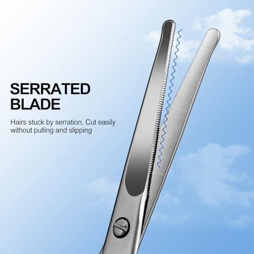 nose hair scissors, 4.1" safe round head design，matte silver - color: Matte Silver