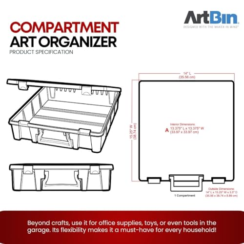 ArtBin 6955AA Super Satchel 1-Compartment Box, Art & Craft Organizer, Translucent Aqua (Pack of 3) - color: Aqua, size: 3 Pack