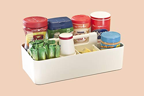-Large Portable Caddy, DIY Dividers, 8 Compartments, Bathroom Organizer,Portable Basket with Handle Storage Organizer Modern Made in USA (3 PACK, Ivory) - color: Ivory, size: 3 PACK