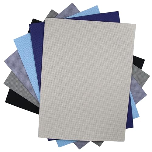 KCS 6 pc of 12" x 18" (30cmx45cm) 14 Count Cotton Aida Cloth Cross Stitch Fabric (14CT-H) - color: 14ct-h