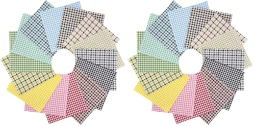 5x5 Inch Gingham Fabric Squares,Charm Packs Clearance,Pre-Cut Houndstooth Pattern Bundles for Quilting & DIY Crafts (42Pcs) (Pack of 2) - color: Gingham, size: 5 inch x 5 inch (Pack of 2)