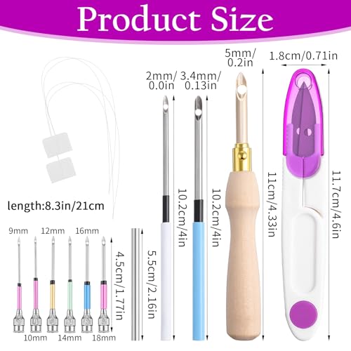13Pcs Punch Needle Tool Adjustable Punch Needle Embroidery Kit,for Beginner