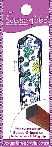Designer Scissors Sheaths Shears Protective Covers-For Small Embroidery Scissors - Blue Victorian Floral Garden Design-#SS-304 - color: Blue Victorian Floral Garden, size: Single Small Size