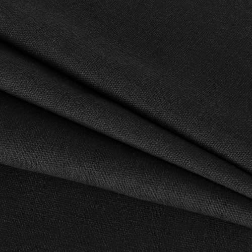 20 PCS Linen Black Embroidery Fabric Pre-Cut Solid Color - color: Black 20 Pcs