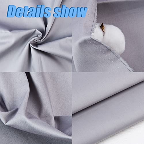 2 Yard Gray Cotton Fabric,Natural Cotton Poplin Fabric by The Yard, 59 Inches Wide 100% Cotton Fabric,Soft Embroidery Muslin Quilting Material for Sewing Material Apparel Cloth - color: Gray, size: 2 Yards