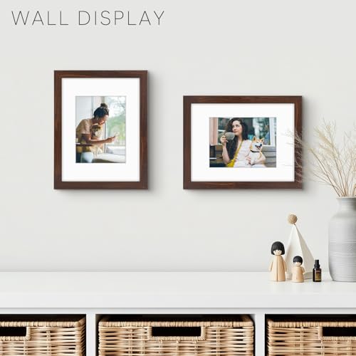 Golden State Art 9x12 Brown Picture Frame Mat for 6x8 Real Glass - color: Walnut, size: 9x12