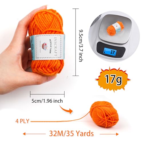 INSCRAFT 62 Acrylic Yarn Skeins, 2170 Yards Yarn for Knitting, 2 Crochet Hooks, 2 Weaving Needles,10 Stitch Markers, 1 Purple Bag, Perfect Crochet Beginner Kit for for Adults - color: purple