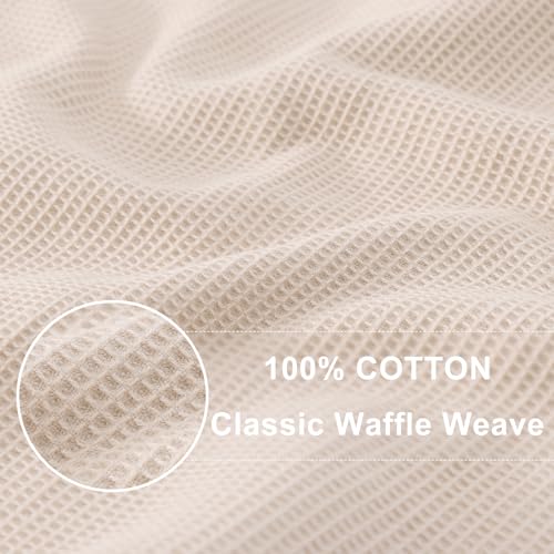 Homaxy 100% Cotton Waffle Weave Kitchen Towels, 4 Pack, Beige - color: Begie, size: 16 x 26 - 4 Pack