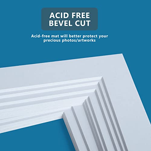 Somime 10 Pack White Acid Free Precut Picture Mats 16x20 for 11x14 Photos - size: white 10pc precut 16x20