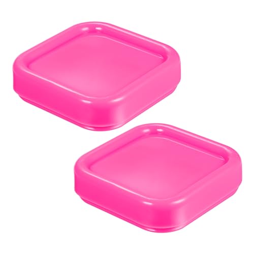 HARFINGTON 2pcs Magnetic Pin Cushion Square Sewing Pin Holder Pink - color: Pink